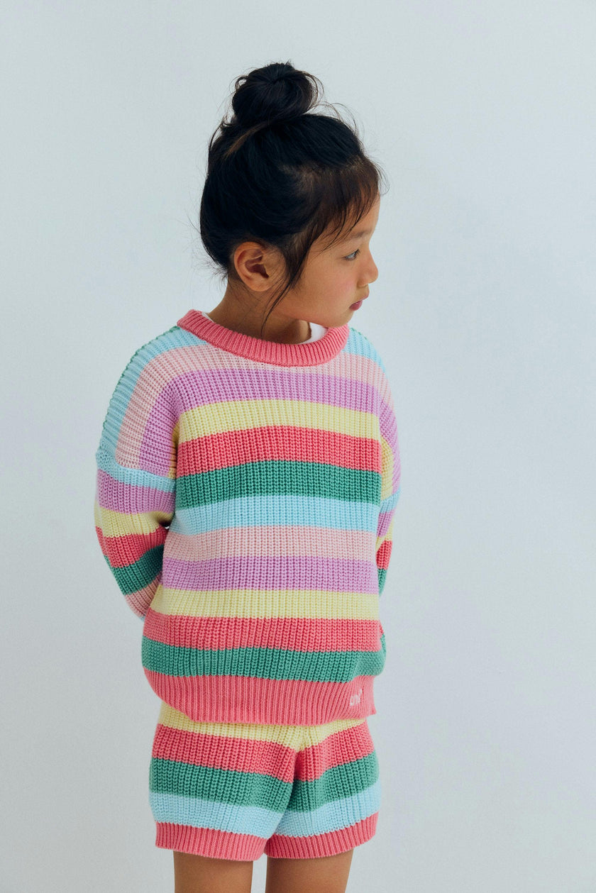 Canela Jumper Flamingo Pink Multicolor Stripes