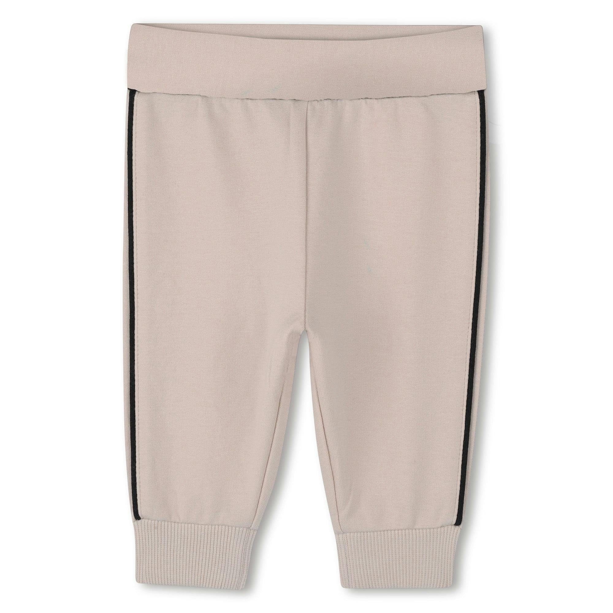 Beige & White Logo Tracksuit Set