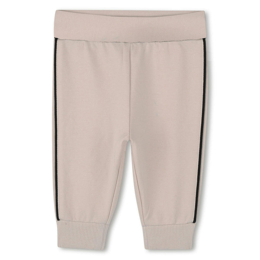 Beige & White Logo Tracksuit Set