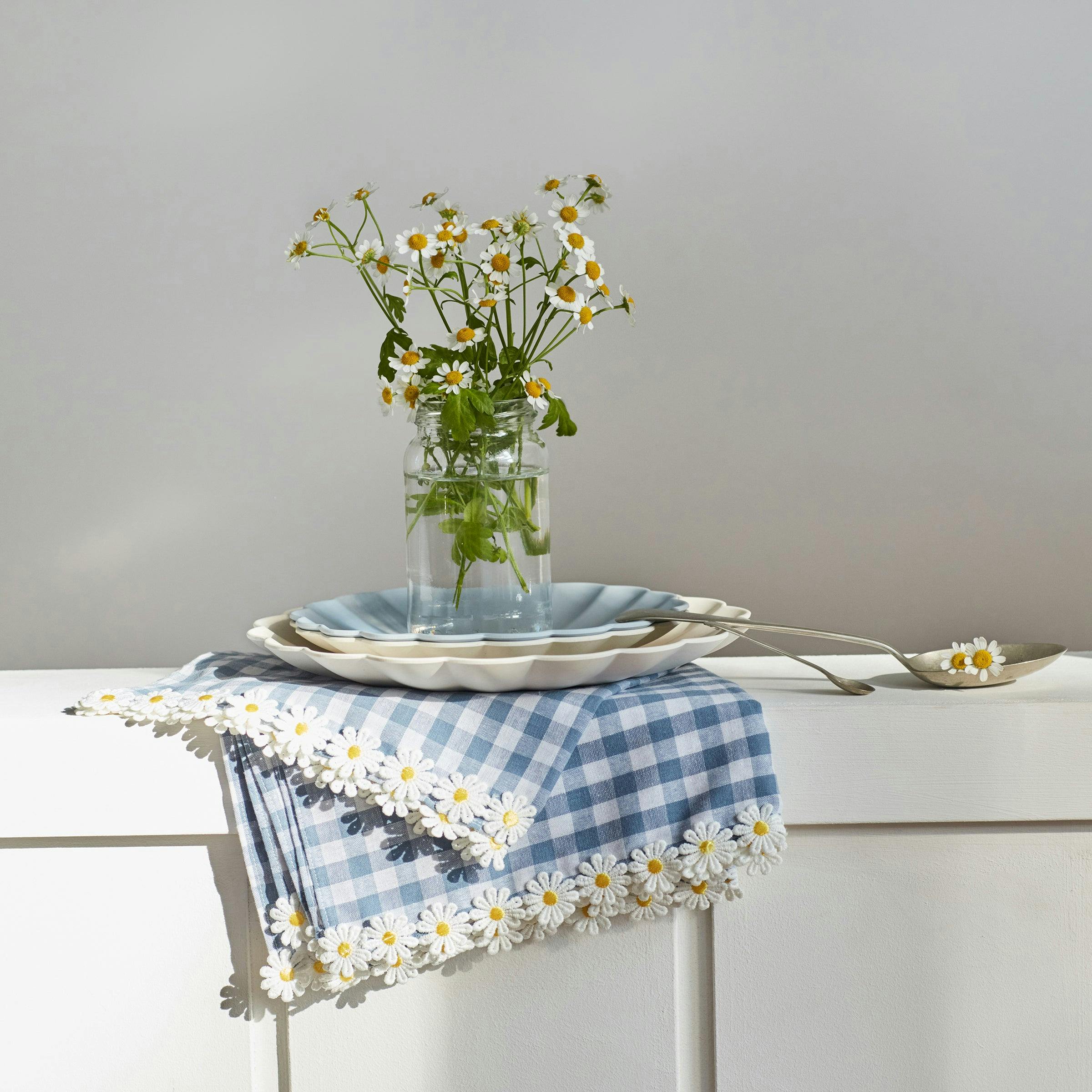 Daisy Gingham Cloth Napkins