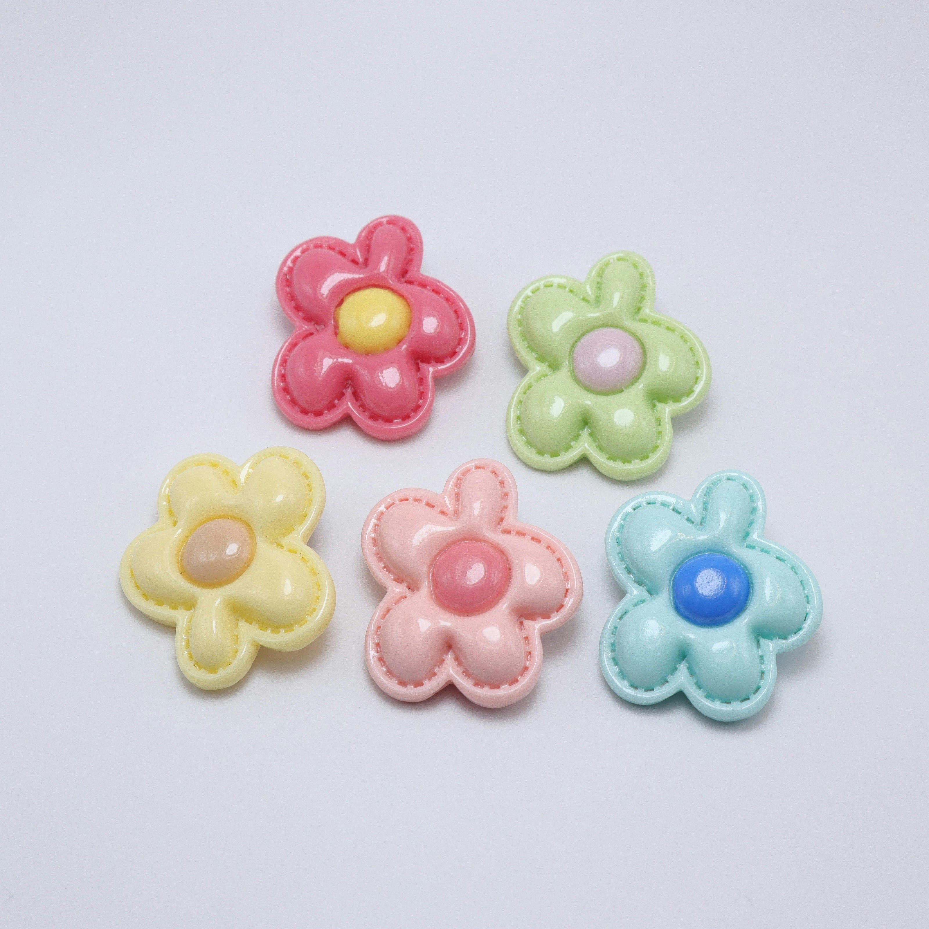 Mini Flower Cookies Hair Clips (Set of 5)