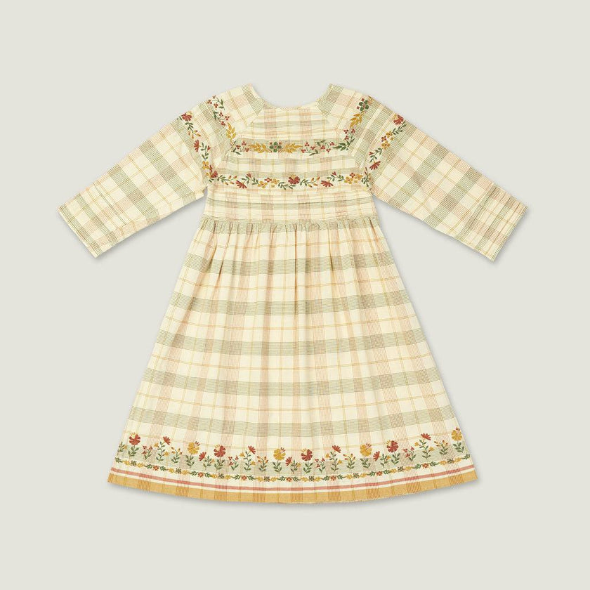 Ava Embroidered Square Neck Long Sleeve Midi Dress
