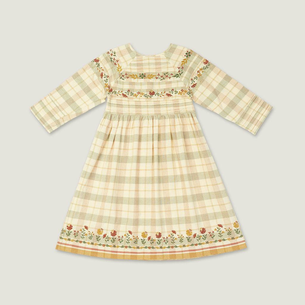 Ava Embroidered Square Neck Long Sleeve Midi Dress