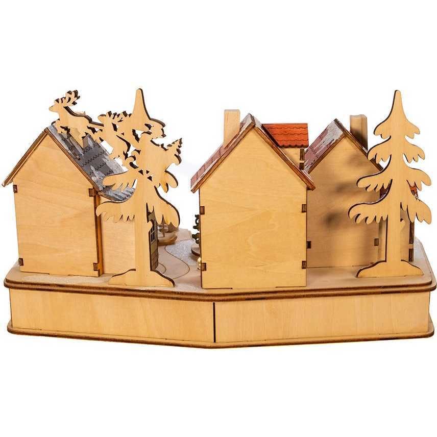 7.08-Inch Battery-Operated Village Musical LED House with Motion