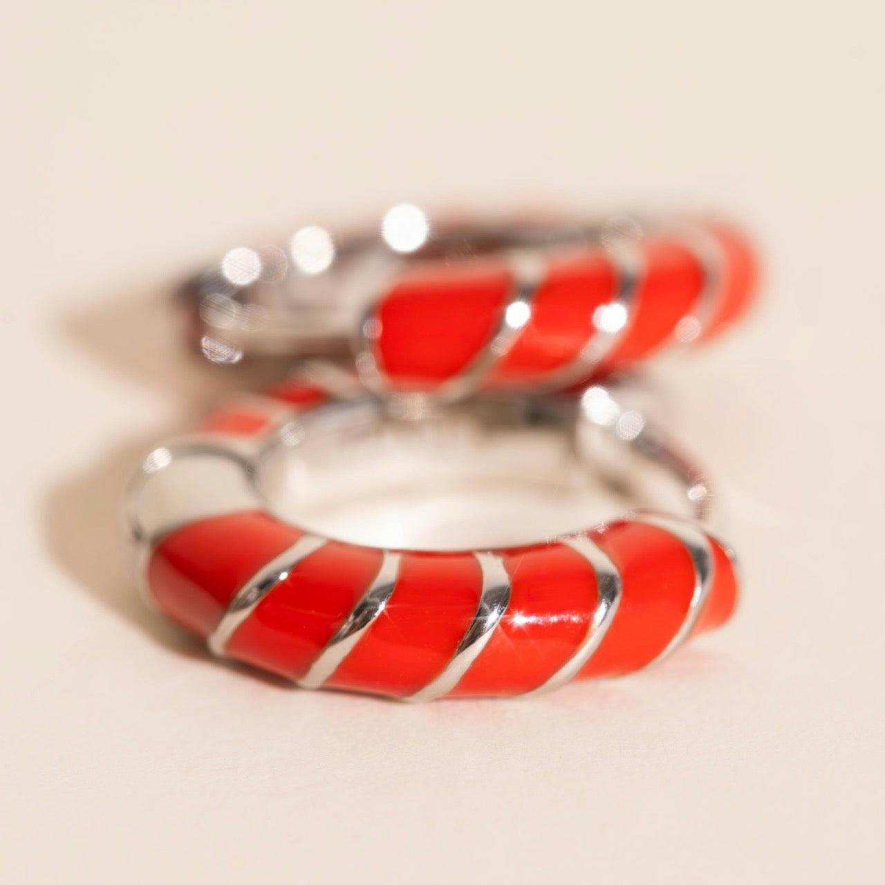 Color Chunky Rounded Huggie Hoop Earrings