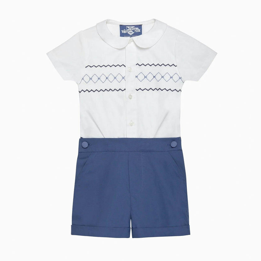 The Rupert Smocked Set in French Navy
