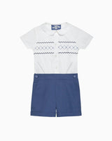 The Rupert Smocked Set in French Navy