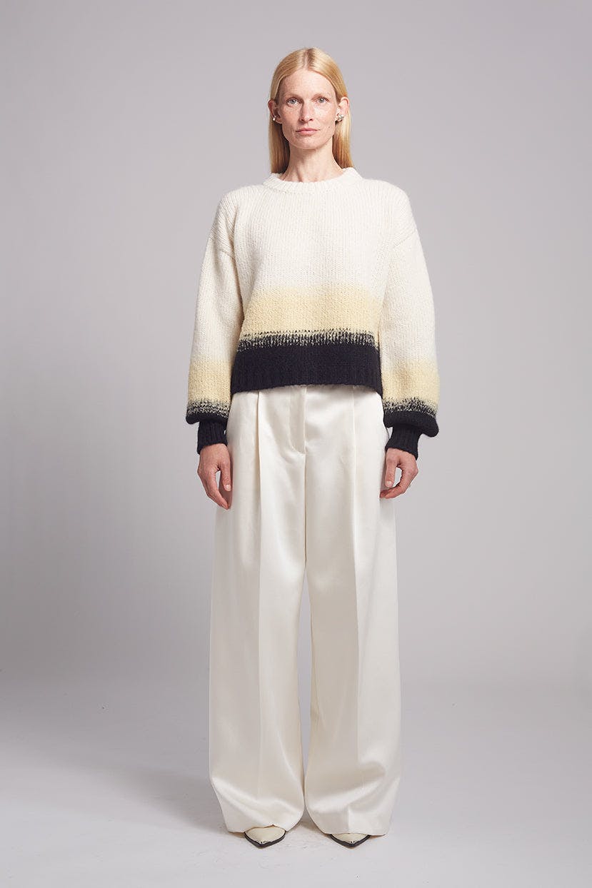 SONIA COLOR-BLOCK SWEATER | IVORY/BUTTER/BLACK