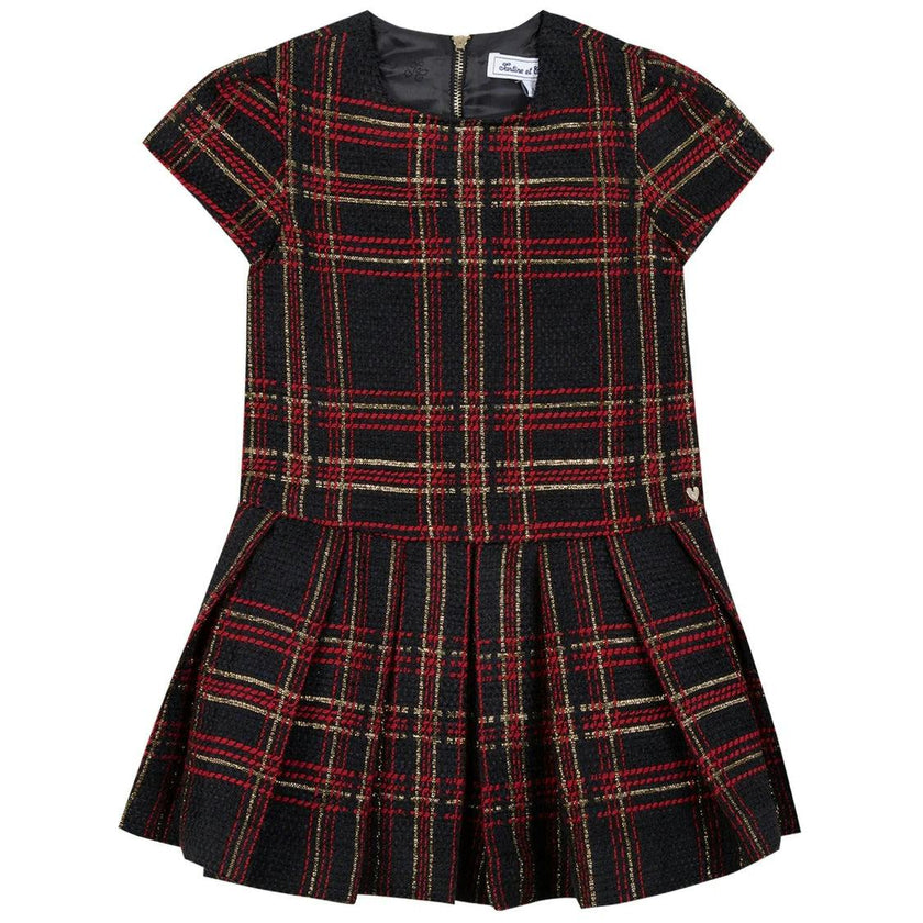 TARTINE ET CHOCOLAT Golden-Thread Jacquard Party Dress