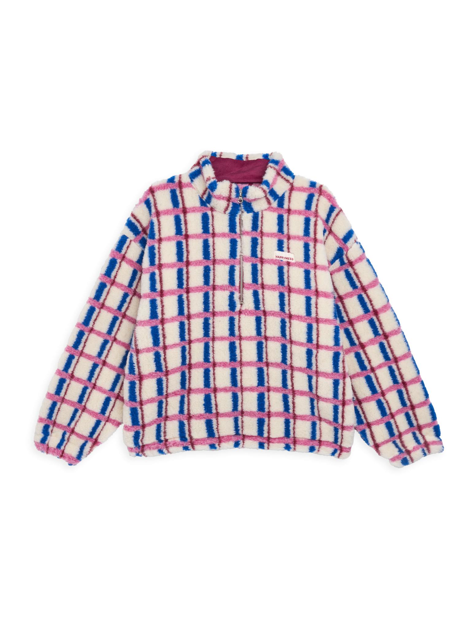 adult merino wool kangaroo jacket - pink & cobalt