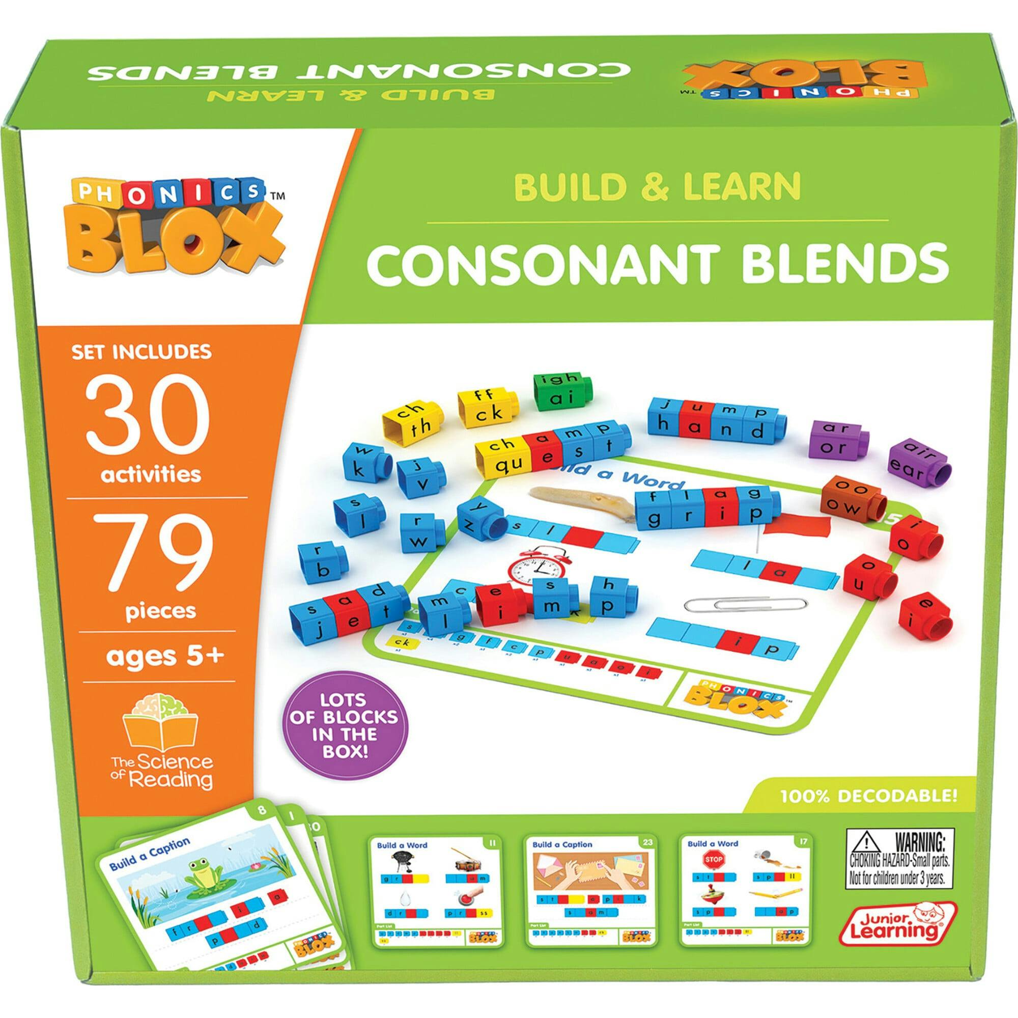 Junior Learning: Rainbow Phonics Blox: Consonant Blends - Phase 4 - Build & Learn