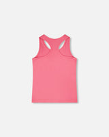Organic Cotton Jersey Tank Top Pink With Screen Print