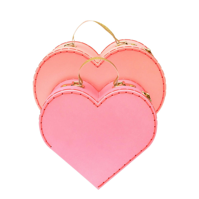 Pink Heart Suitcases