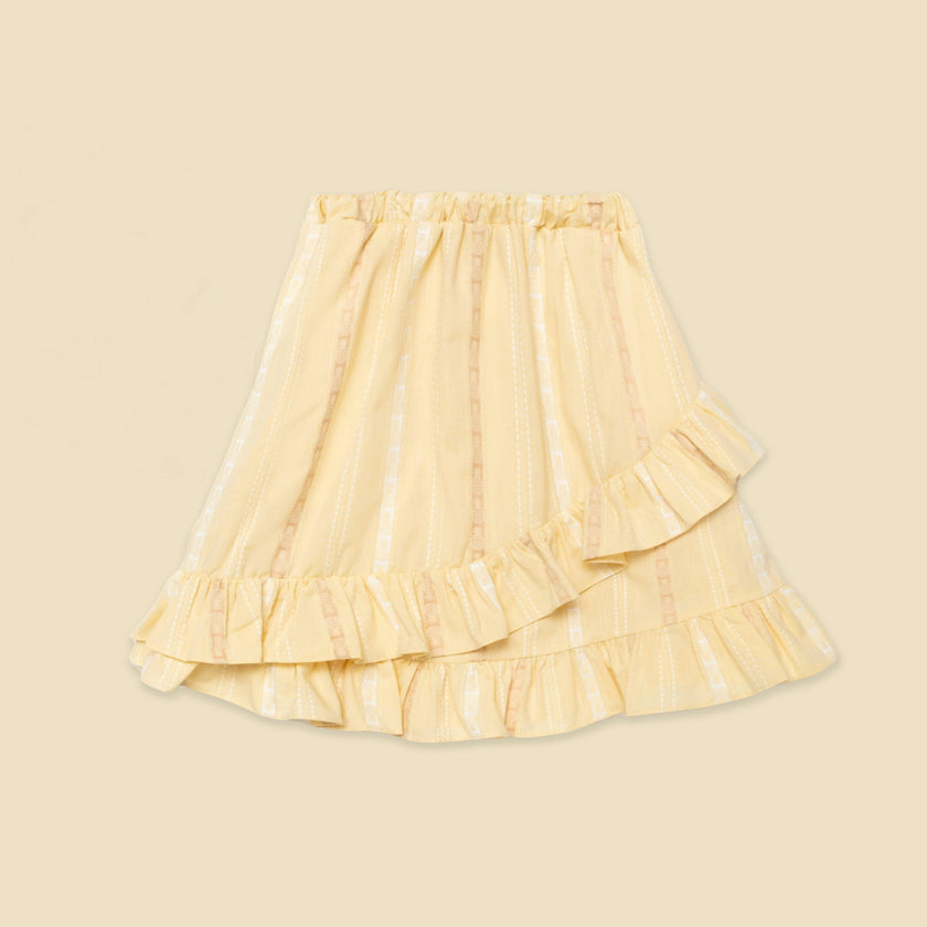 Crossover Sunday Skirt in Pineapple Stripe