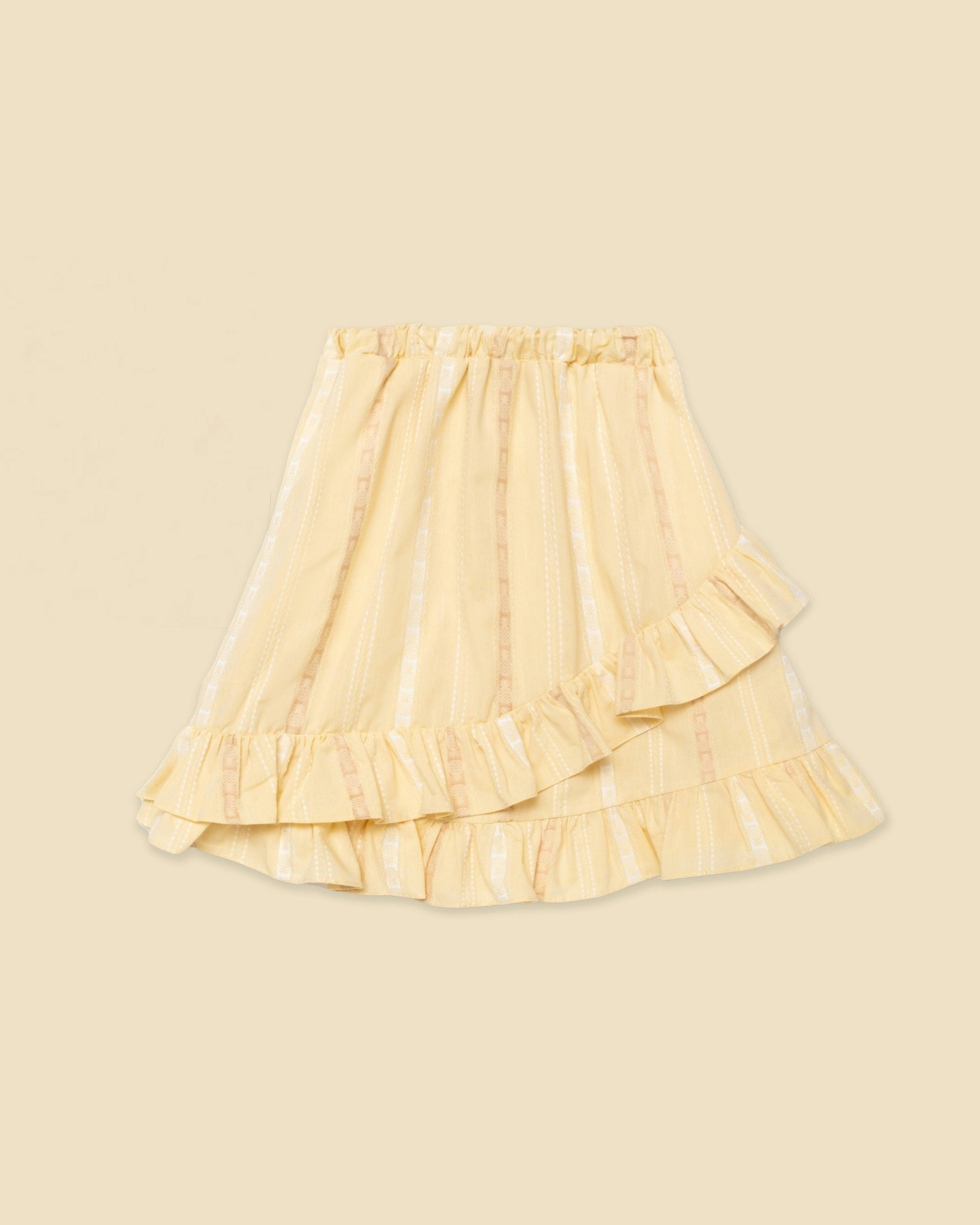 Crossover Sunday Skirt in Pineapple Stripe