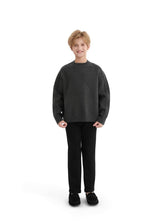 Dark Gray Ribbed Crewneck Sweater