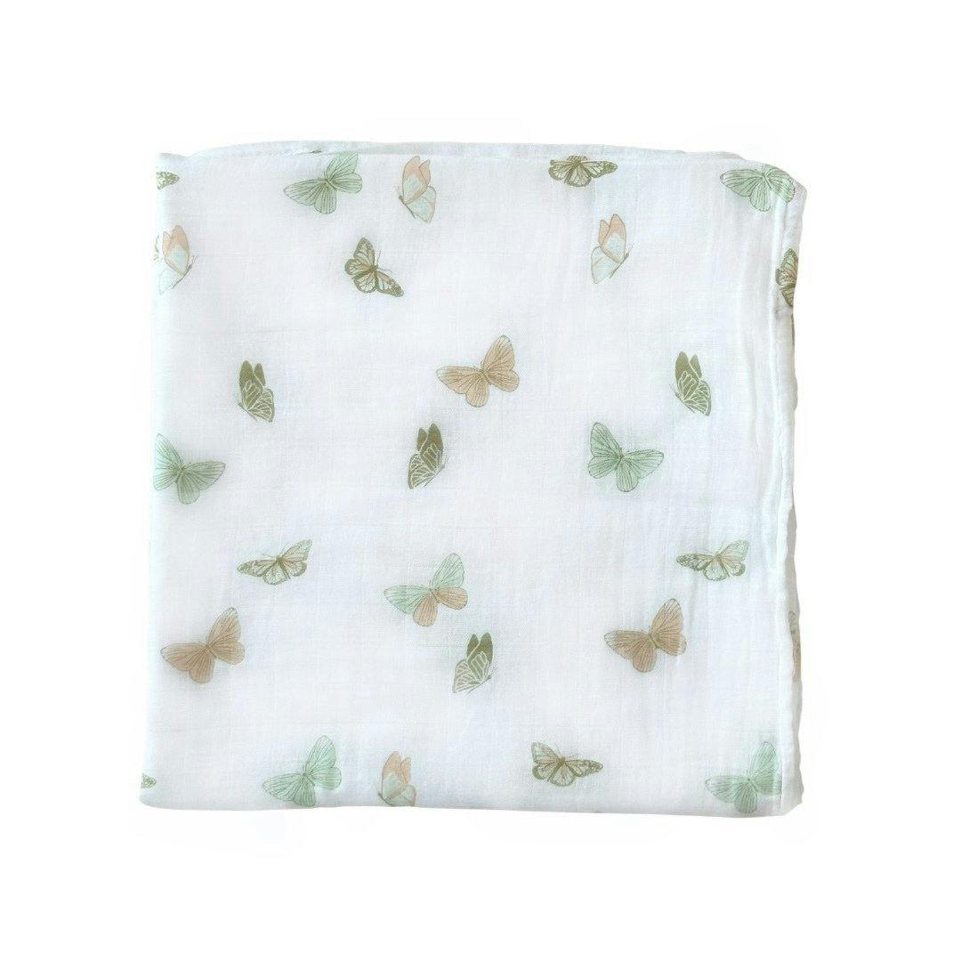 Bamboo Muslin Swaddle Blanket in Rosie Posie
