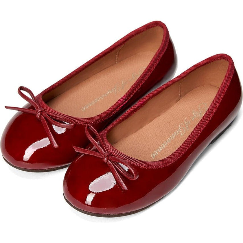 Fannie Glossy Leather Sweet Bow Ballet Flats