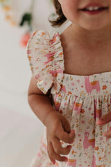 Girl's Drop-Waist Peplum Dress