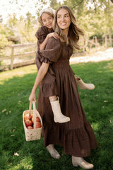 Mini Maleah Dress in Warm Cocoa