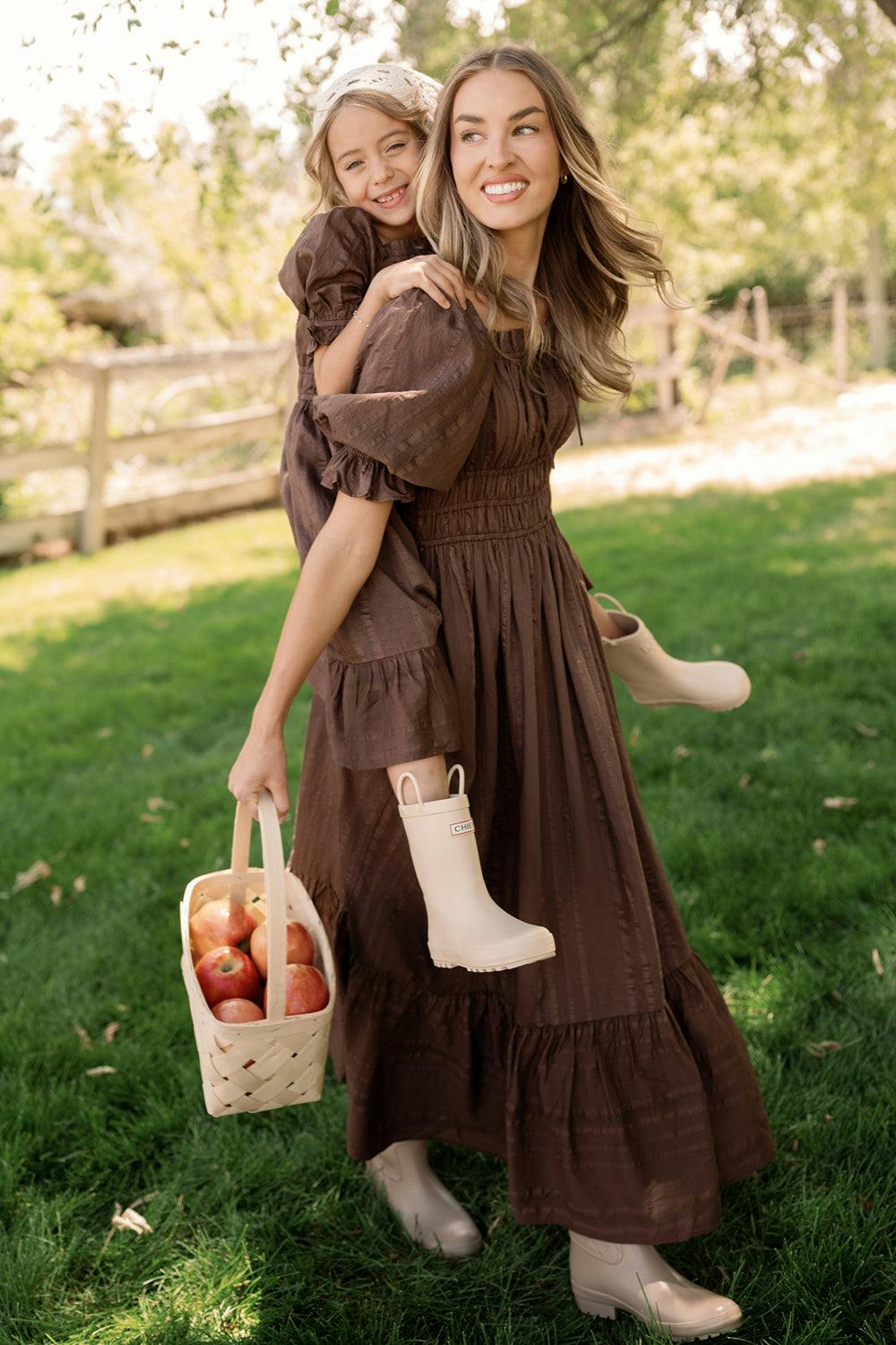 Mini Maleah Dress in Warm Cocoa