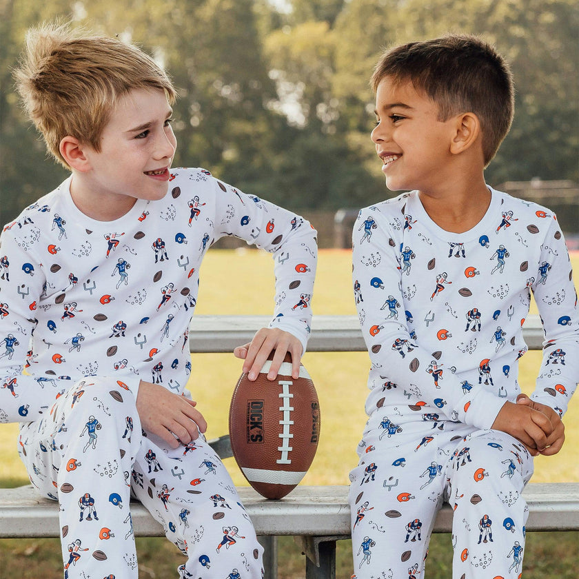 The Organic Long Sleeve Pajama Set [Football]