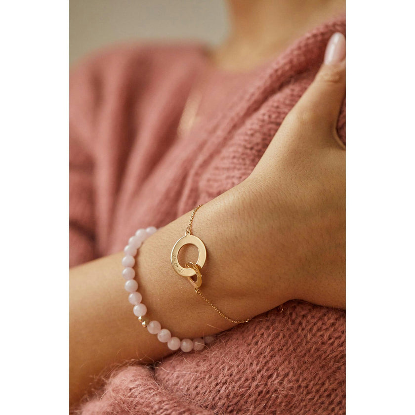 Personalized Intertwined Chain Bracelet, 18k Rose Gold Plated