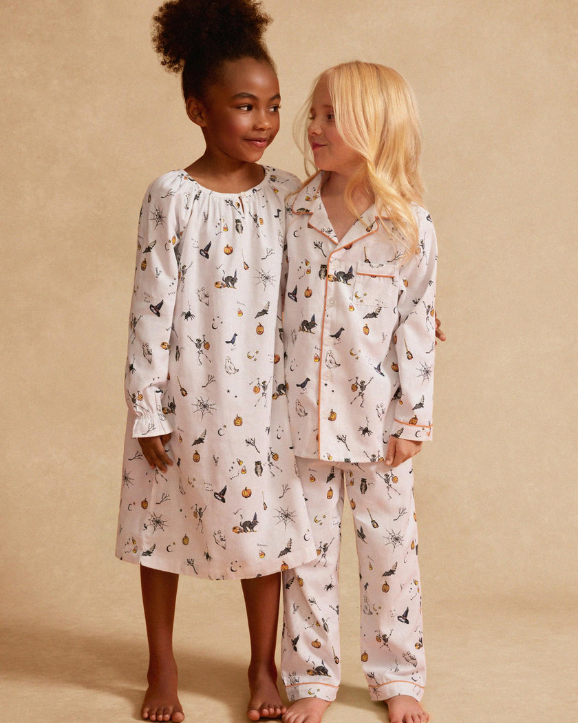 Kid's Twill Pajama Set in Trick or Treat