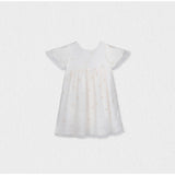 Flora Girl Dress , Gold Flower Embroidery
