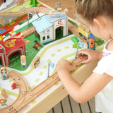 Preschool Play Lab Kids 85-pc. Wooden Train Table Play Set