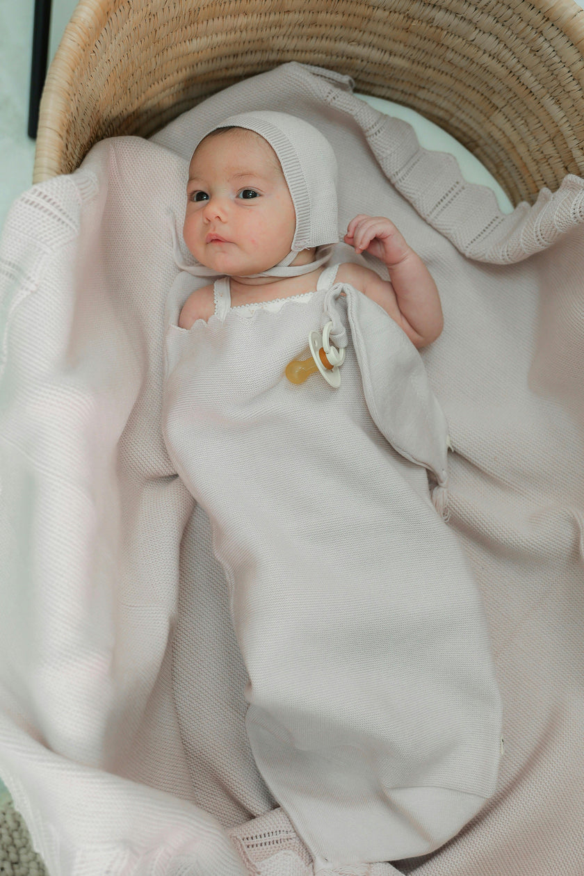 Knit Pointelle-Edge Viscose-Blend Blanket
