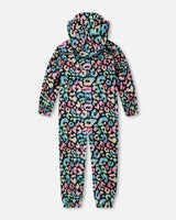 Kids Mid-Season One-Piece Outerwear Black Animal Print