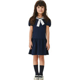 Navy Crisanta Girl Nautical Drop Waist Dress