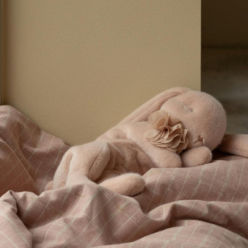 Sleeping bunny plush, Small - Powder