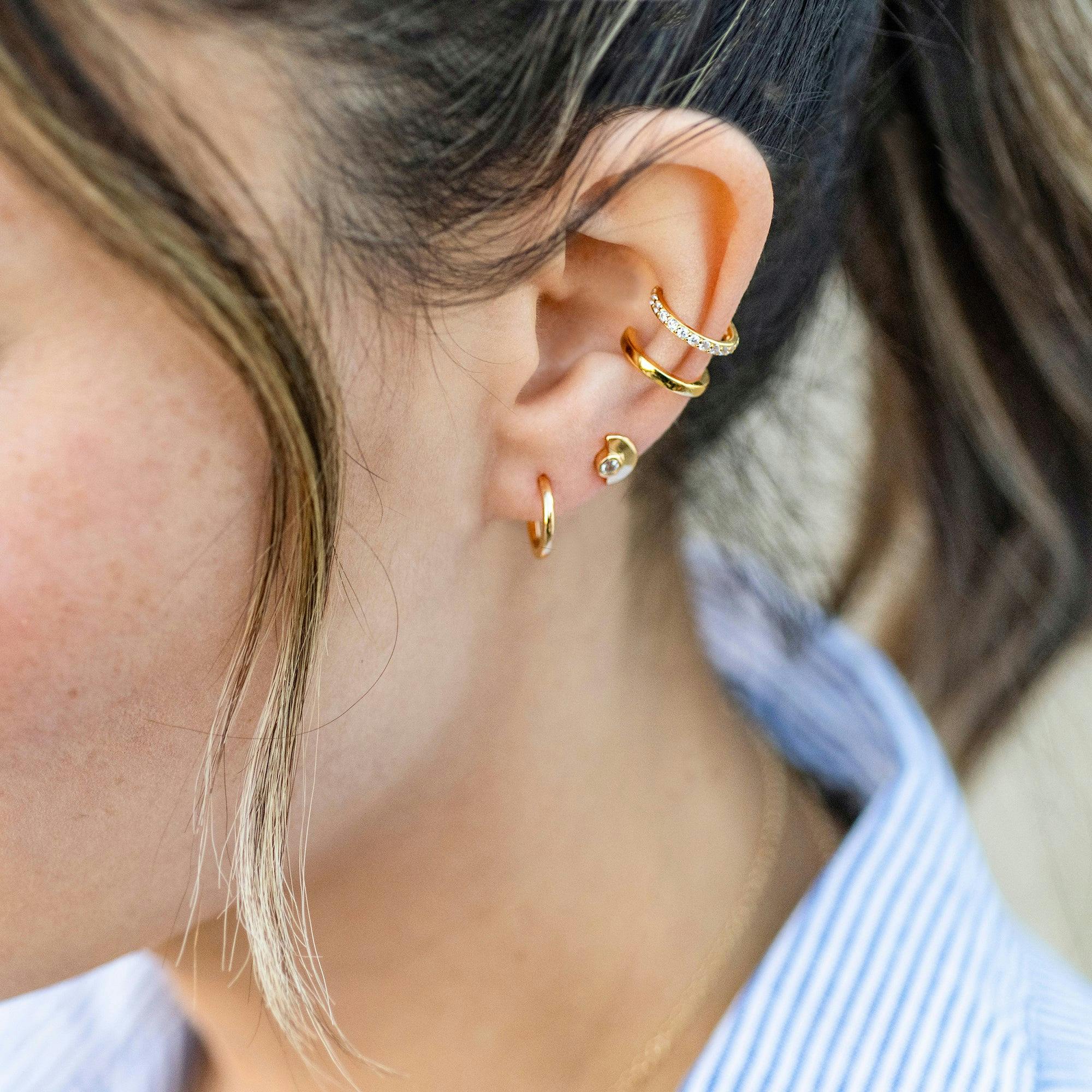 Classic 12mm Hinged Huggie Hoop Earrings