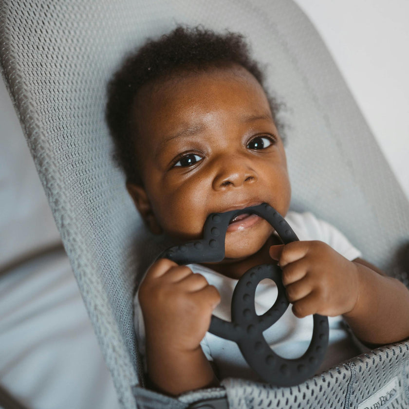 SENSORY RUBBER TEETHER - BLACK