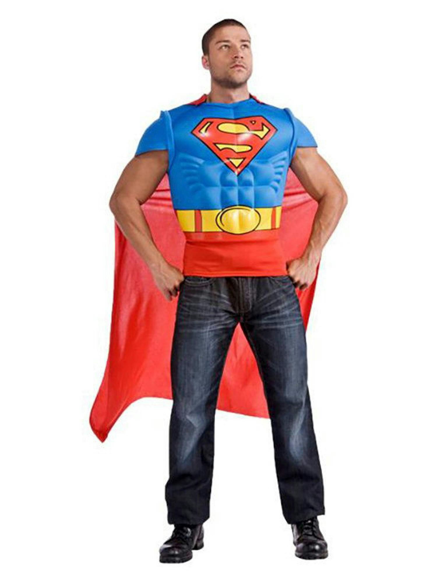 Mens Superman Adult Muscle Chest Top Costume