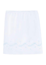 Embroidered Crib Skirt - Sky
