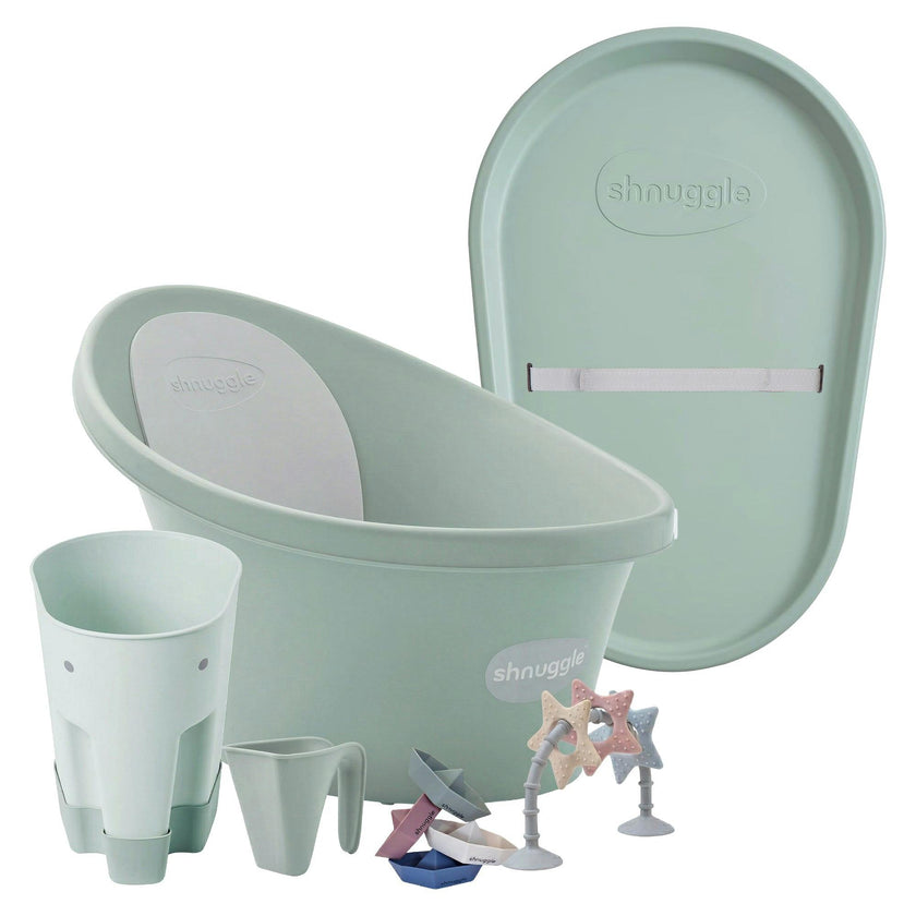 Shnuggle Bath & Change Bundle: Baby Bath & Changing Bundle + Accessories - 6-Piece Set for Cozy Bath & Diaper Time