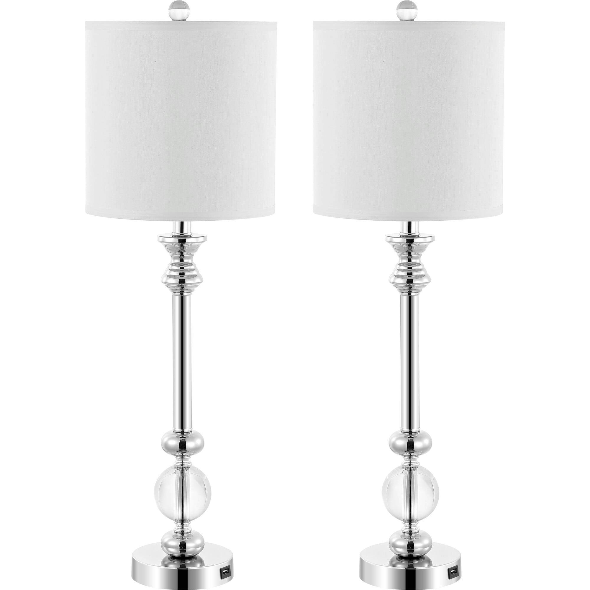Erica Crystal Candlestick Lamps With USB Port
