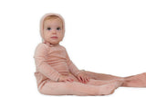 Rattle Print Snap Front Velour Romper and Bonnet Two Piece Set