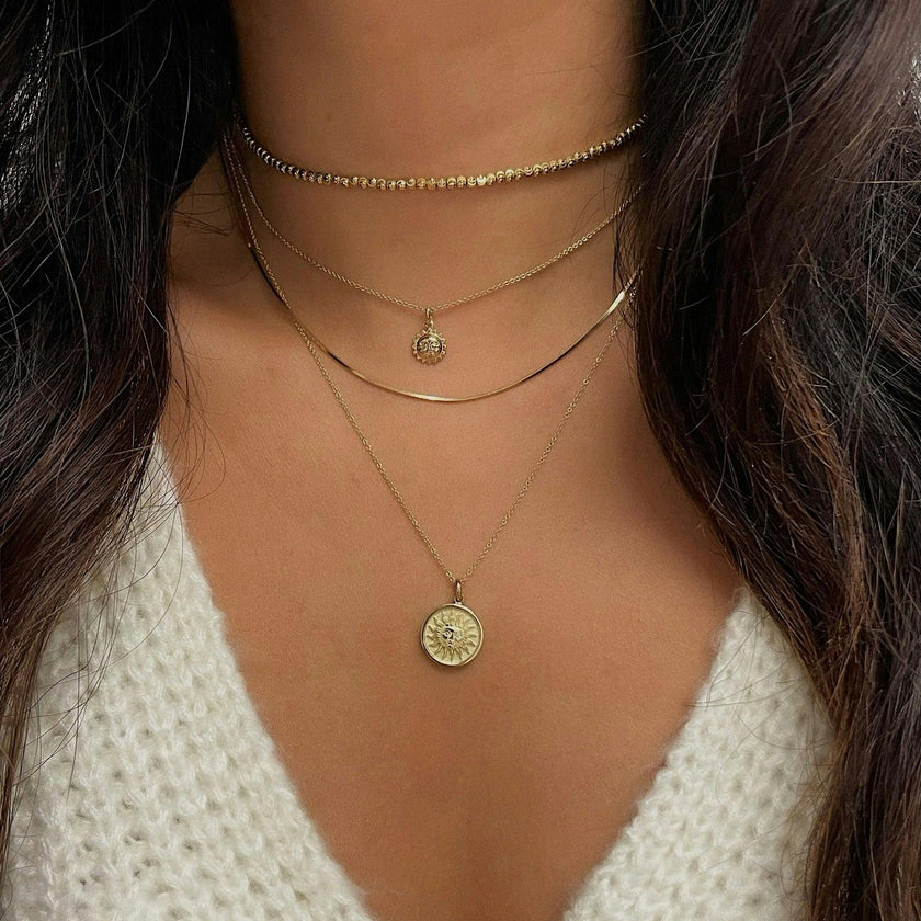 14k Gold Sun Pendant
