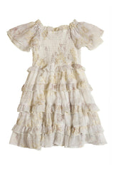 Mini Winnie Dress in Bright White Wispy Wildflower