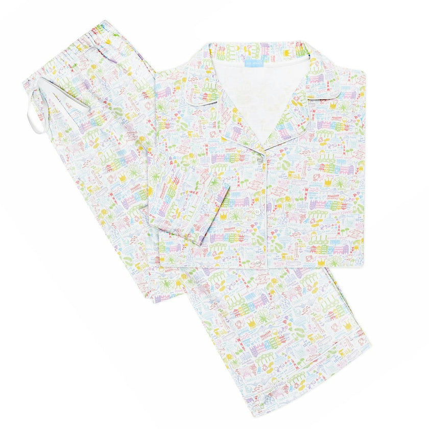 Charleston Women’s Button Front Long Pajama Set
