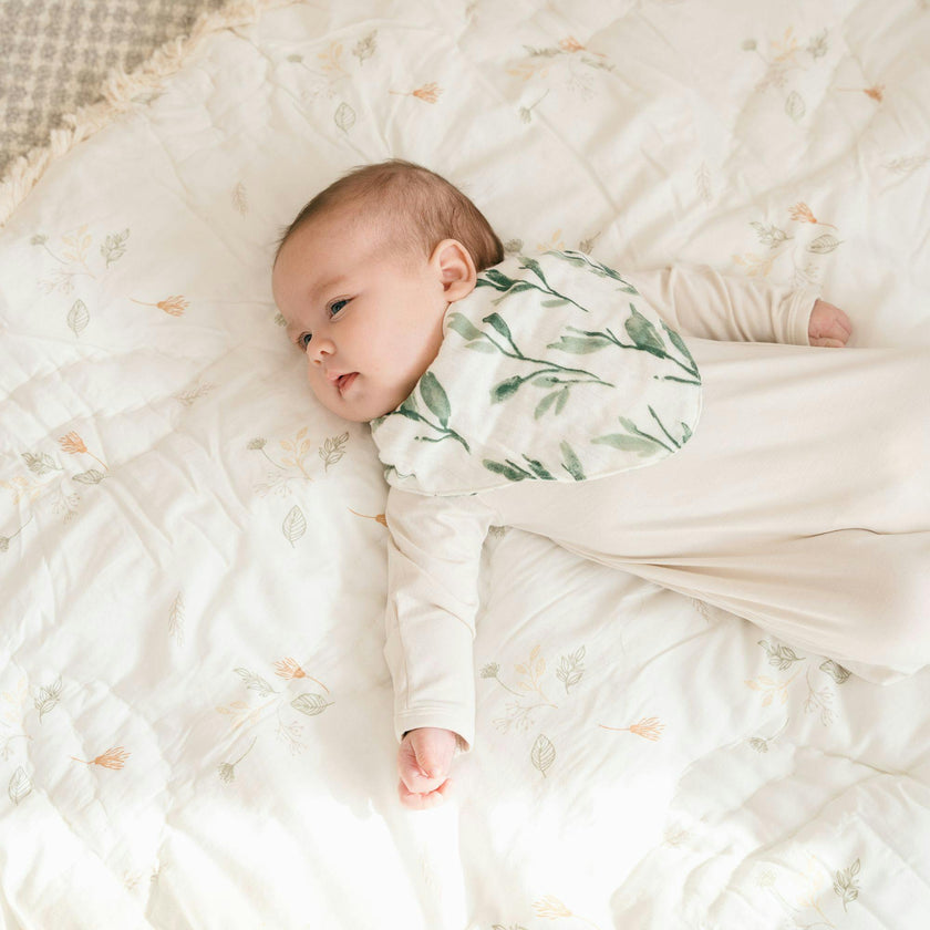 Willow Dainty Leaf Cotton Quilted Baby Play Mat