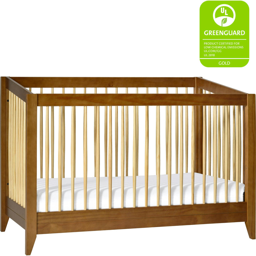 Sprout 4-in-1 Convertible Crib with Toddler Bed in Chestnut & Natural Conversion Kit