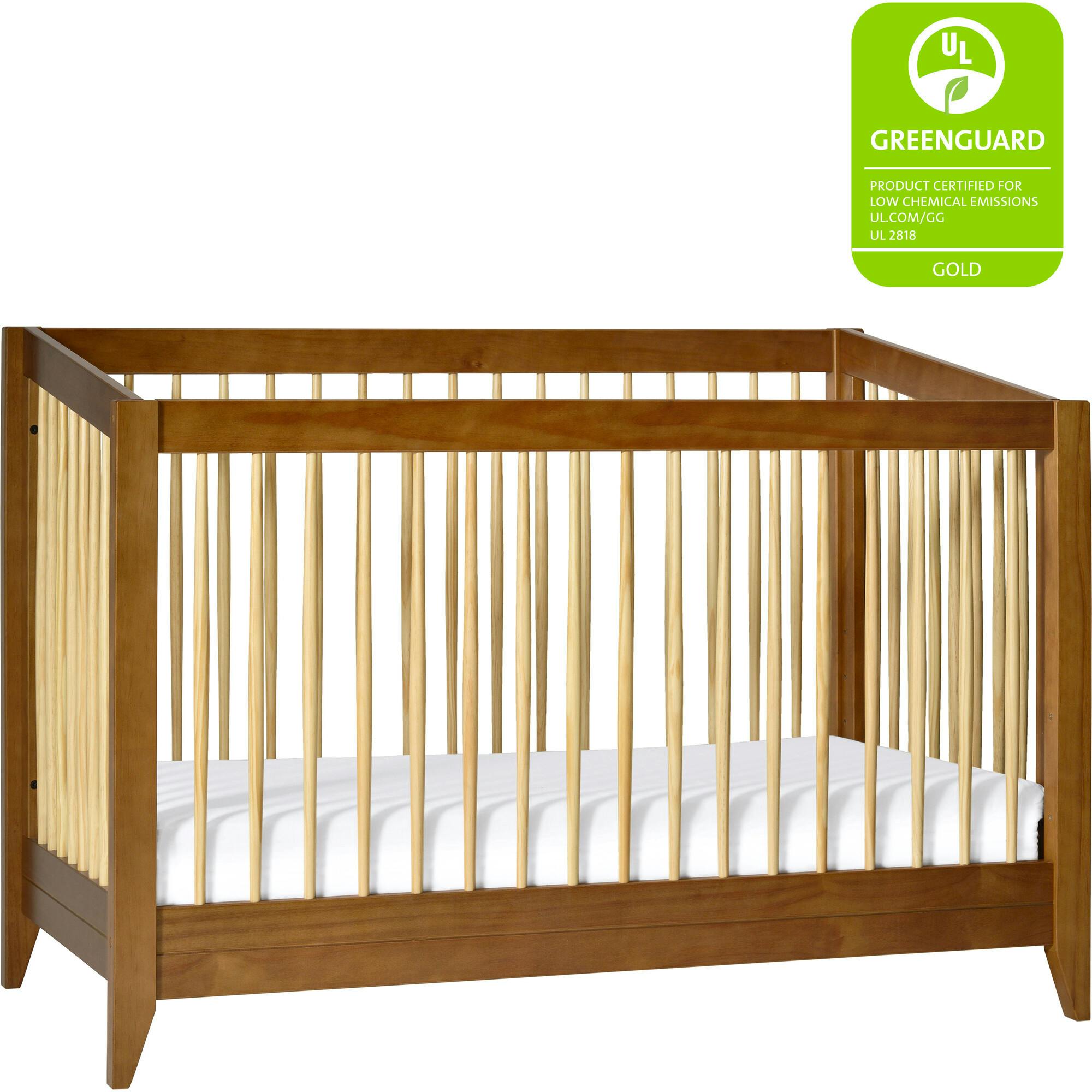 Sprout 4-in-1 Convertible Crib with Toddler Bed in Chestnut & Natural Conversion Kit