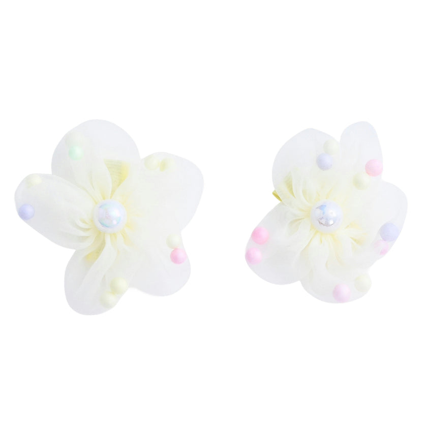 Beaded Flower Hair Tie Set