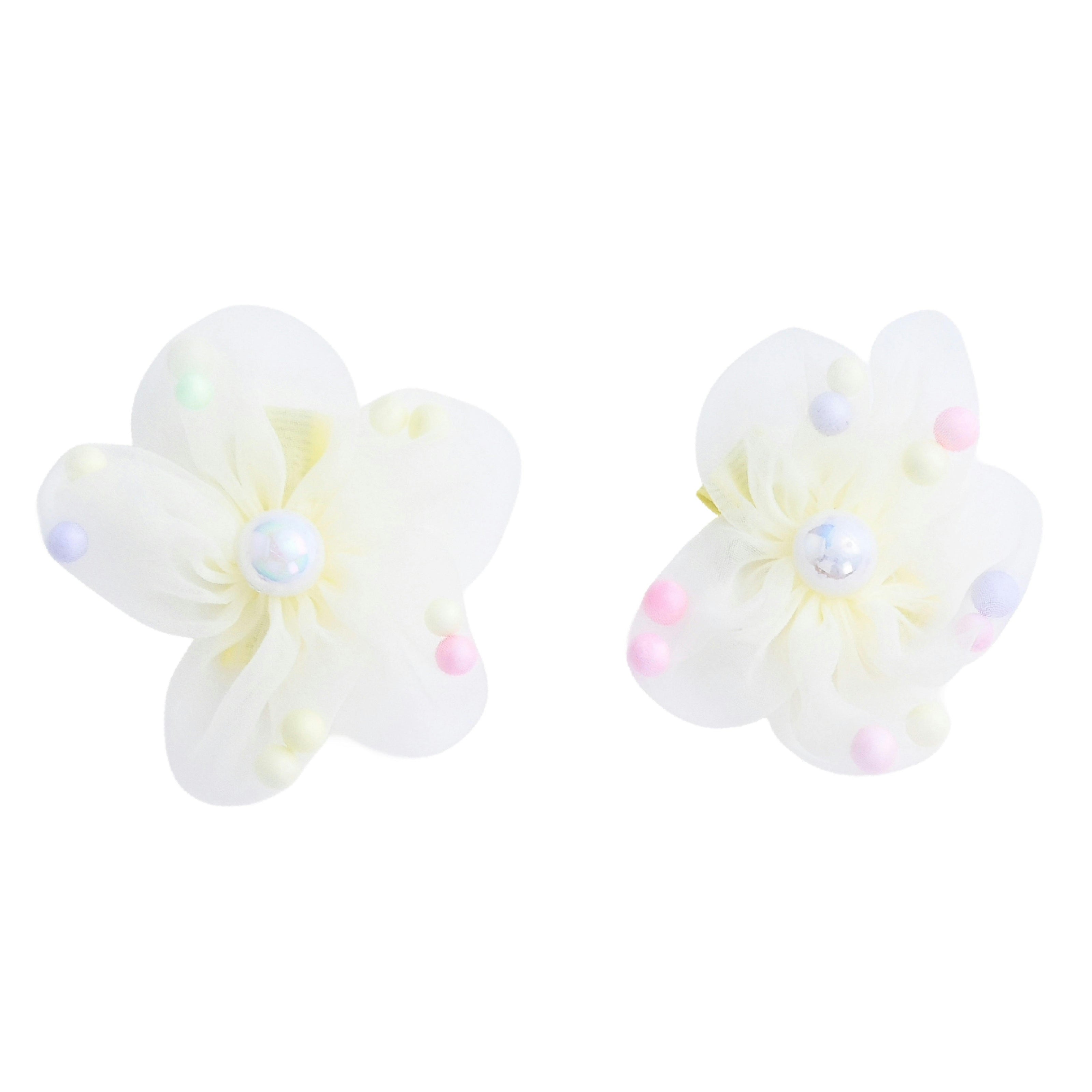 Beaded Flower Hair Tie Set
