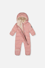 Baby Cloud One Piece Snowsuit Adapted For Car Seats Pale Dusty Pink
